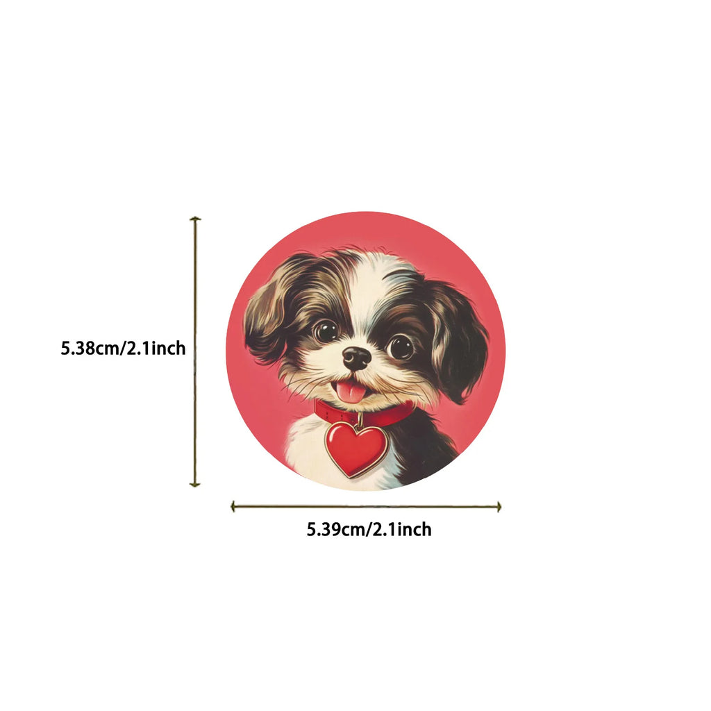 50PCS Transparent PET Retro Dog Stickers Waterproof Stationary Notebook Pencil Box Decorative Guitar Stickers