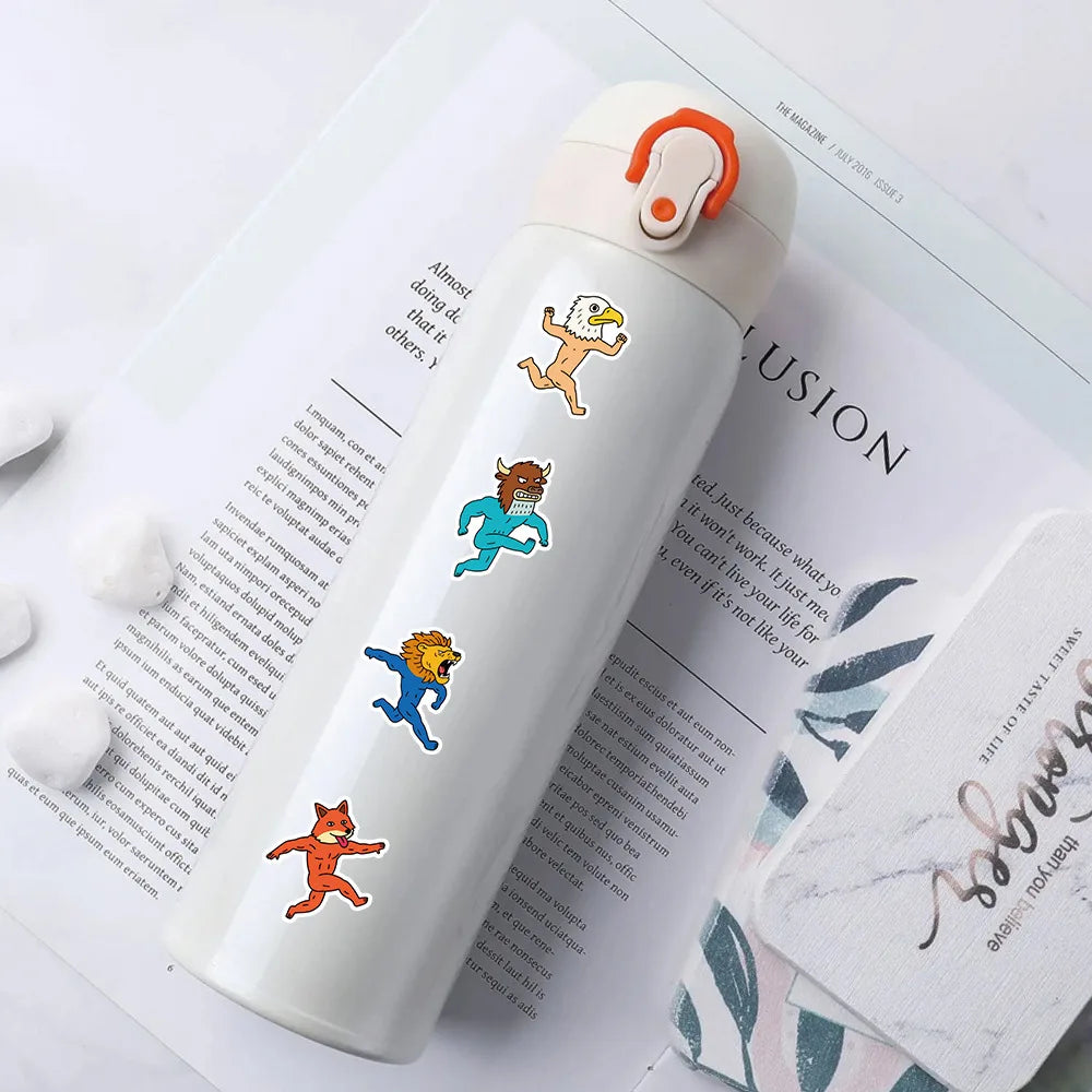 50/100PCS Animal Freak Sticker Animal Race Running Creative Water Cup Computer Decoration Stickers