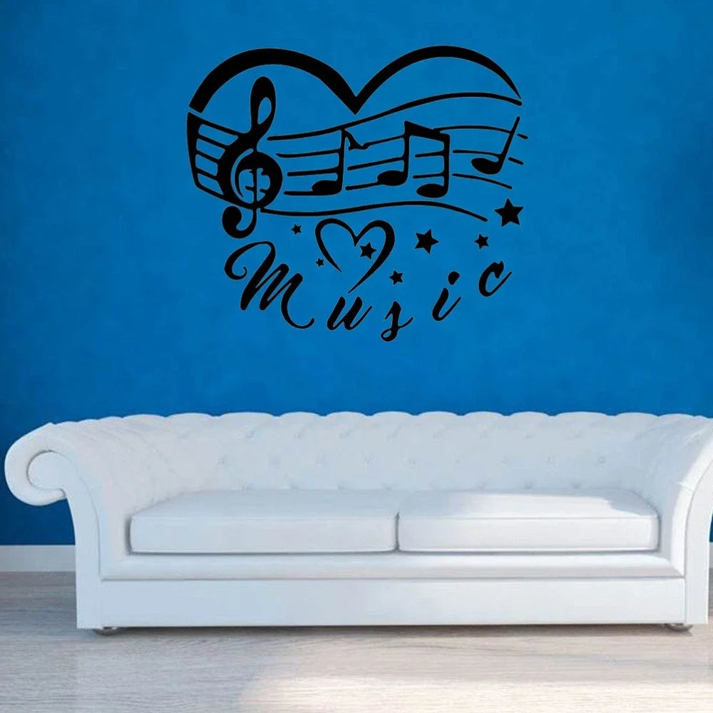 Musical Note Wall Sticker Removable Decal Stickers Living Room Large Paper