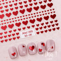 Love Nail Stickers 2025 New Style Heart Metal Red Nail Stickers Nail Accessories Back Adhesive Manicure Decorations Decals DIY