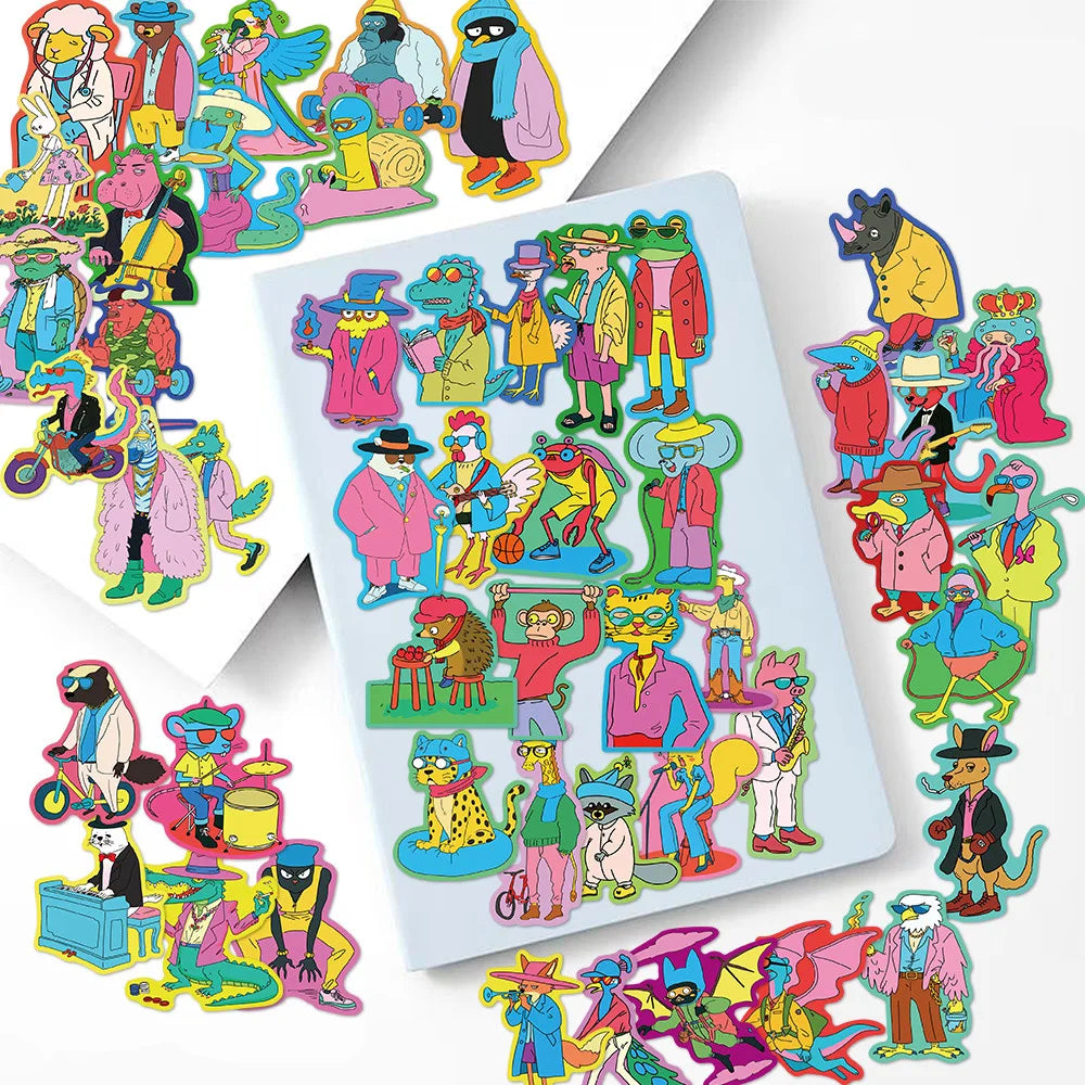 50/100PCS Cartoon Cute Graffiti Animal Colorful Stickers Luggage Handbooks Skateboard Decor Stickers