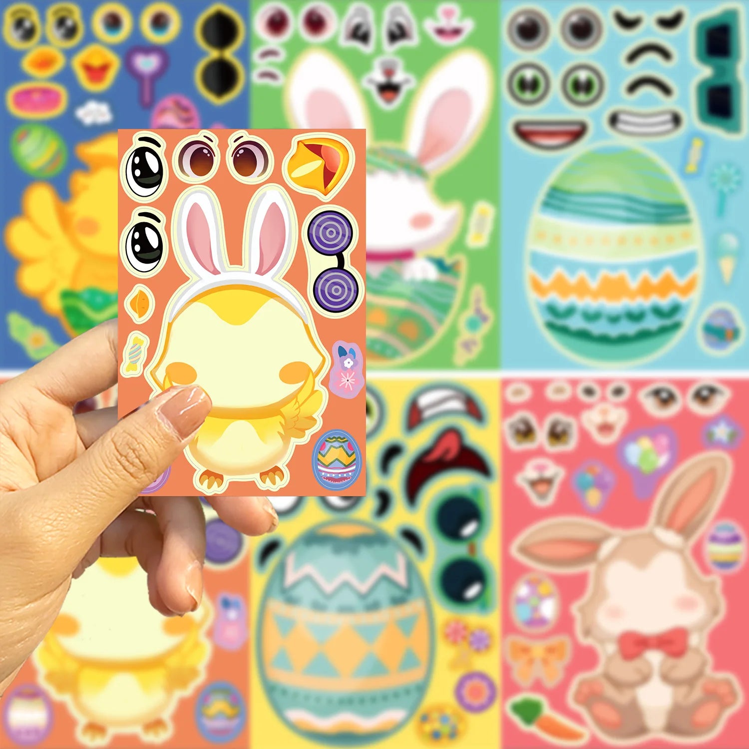 8/24PCS Cartoon Easter Stickers DIY Holiday Bookkeeping Card Cell Phone Decoration Stationary Stickers