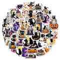 50PCS Halloween Cat Cute Creative Fun Stickers DIY Manual Decoration Luggage Notebook Water Cup Label Stickers