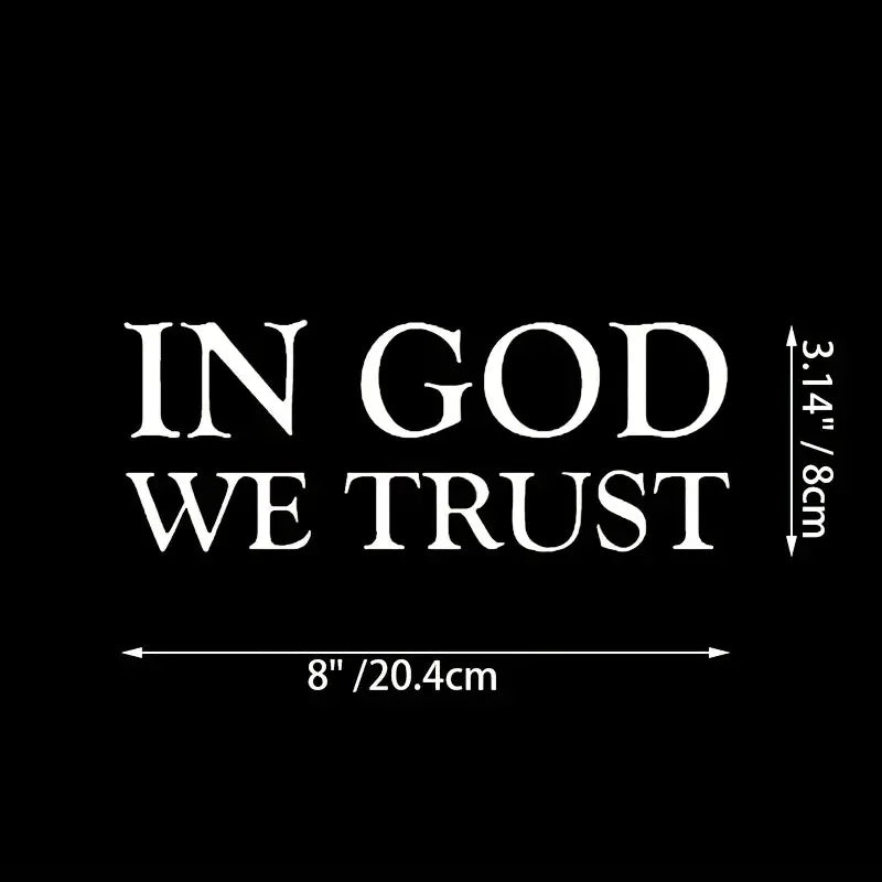 8 Inch Engraved Skeleton Letter Decal, IN GOD WE Trust Decal, Vinyl Decal For Cars, Trucks, Laptops, Sticker For Smooth Surface