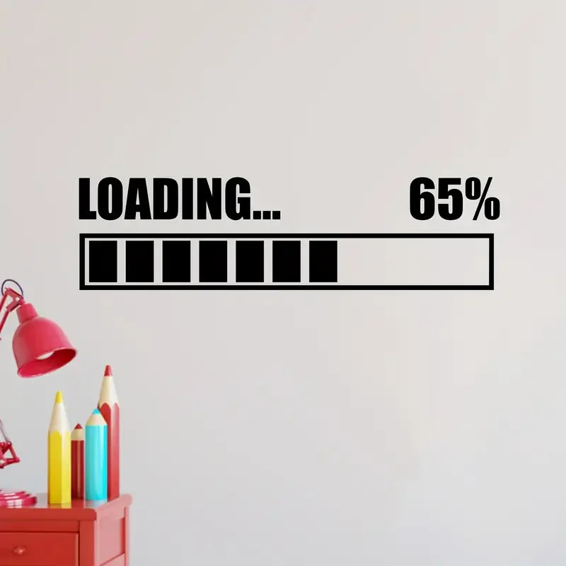 1pc Game Loading Wall Decal - Contemporary Cartoon-Style Vinyl Sticker Art, Self-Adhesive Matte Finish, Multi-Surface Installati