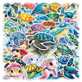 50-Pack Turtle Cartoon Ocean Animal Art Graffiti Waterproof Stickers for Thermos Guitar Helmet Luggage Student Stationery