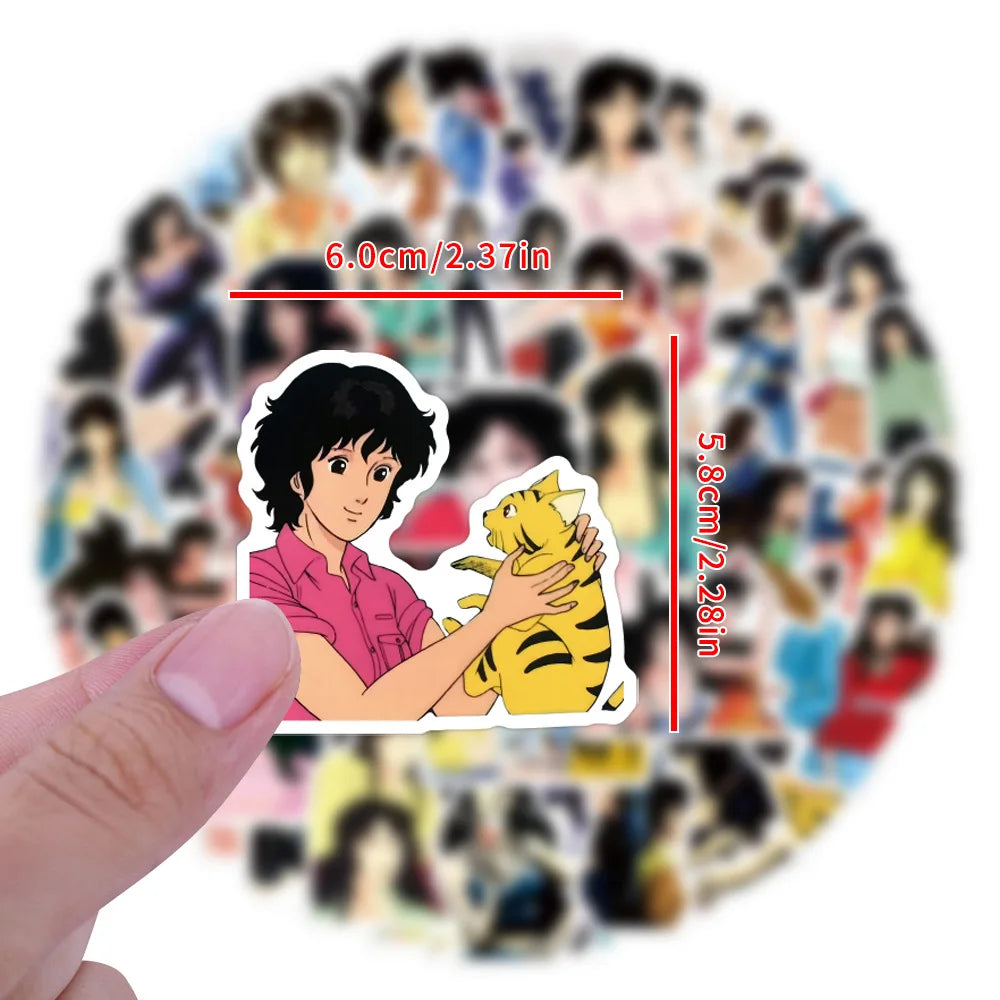 50/100PCS Cartoon Anime Cat's Eye Three sisters Cartoon Graffiti Sticker Trunk Stationery Notebook Sticker