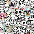 50/100PCS Panda Cartoon Stickers Creative Stickers Decorative Luggage Phone Cases Stationery Gifts