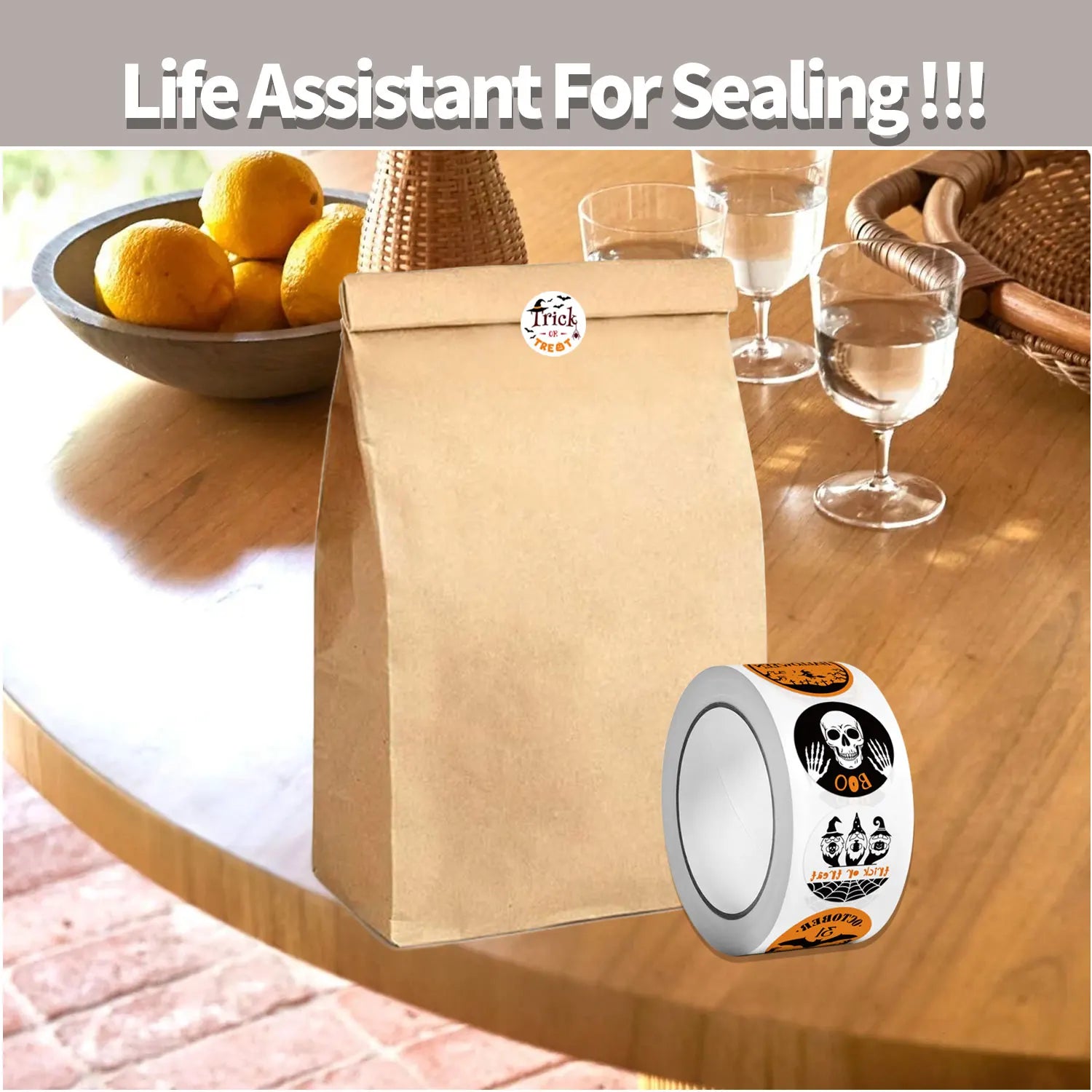 500Pcs Round Roll Cartoon Halloween Trick or Treat Pumpkin Stickers 2.5cm/1'' DlY Craft Decor Scrapbook Labels Gift Sealing