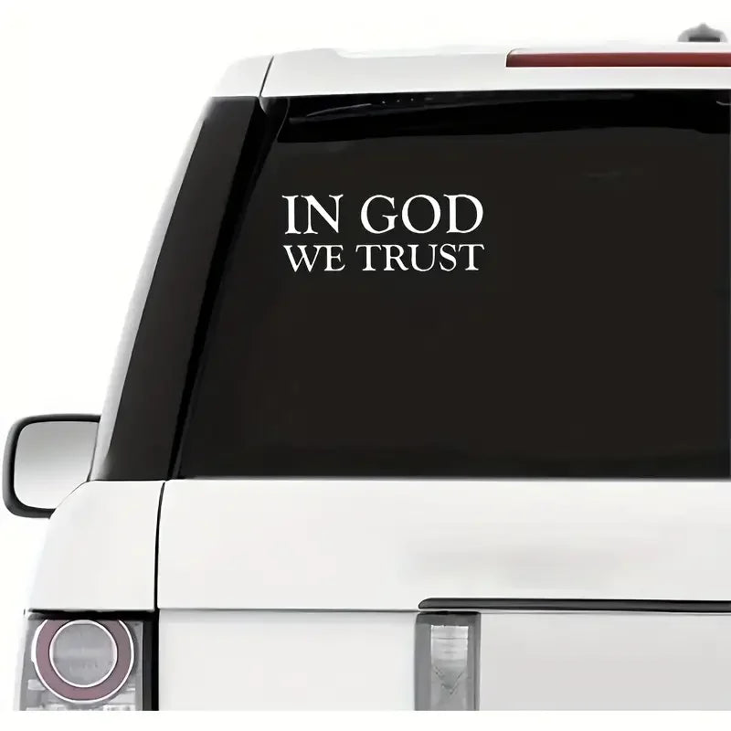 8 Inch Engraved Skeleton Letter Decal, IN GOD WE Trust Decal, Vinyl Decal For Cars, Trucks, Laptops, Sticker For Smooth Surface