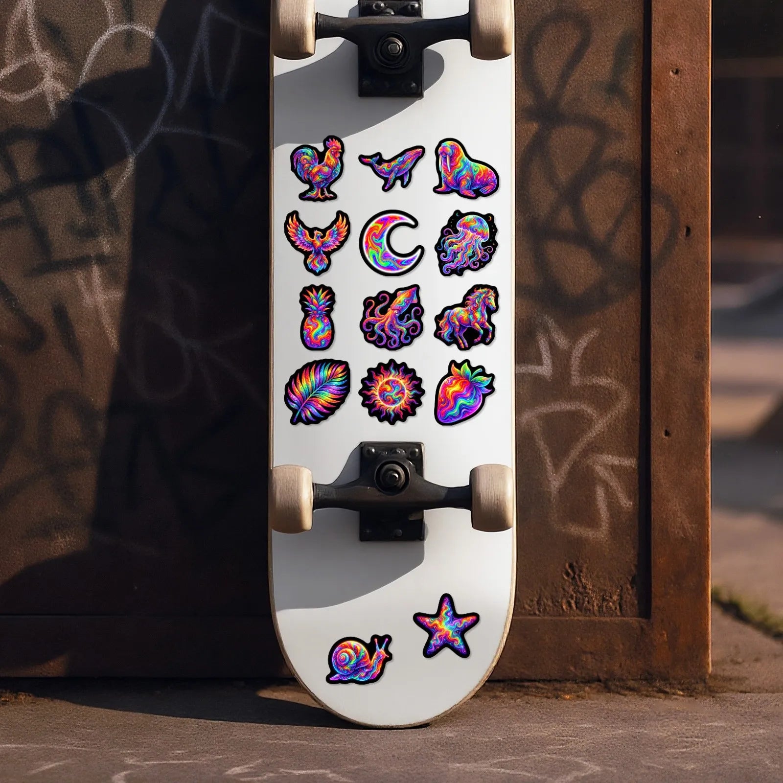 50/100 Pcs HD Rainbow Tie Dye Abstract Art Stickers Waterproof Durable for Phone Case Scrapbook Guitar Scooter Helmet Decals
