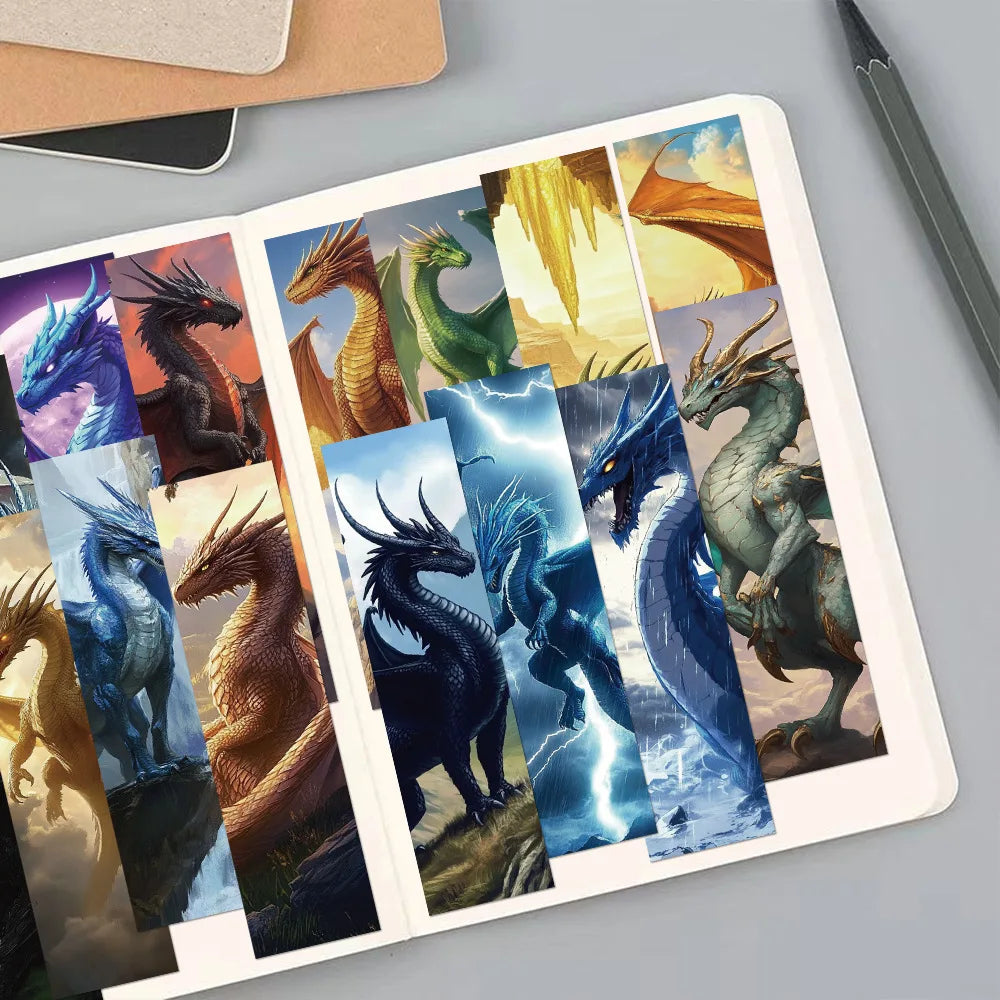 30PCS Cartoon Retro Dragon Wing Bookmarks