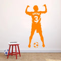 PERSONALISED FOOTBALLER SHIRT WALL ART STICKER BOYS KIDS CHILDREN'S BEDROOM