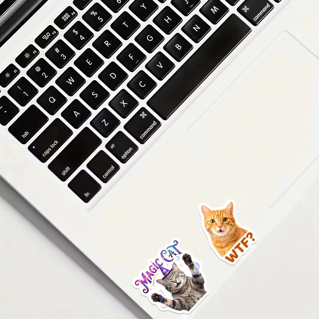 50/100Pcs No Repeat Fun Cat Emoji Stickers Thick Waterproof DIY for Suitcase Phone Helmet Desk Stationery Box Skate Laptop Decal