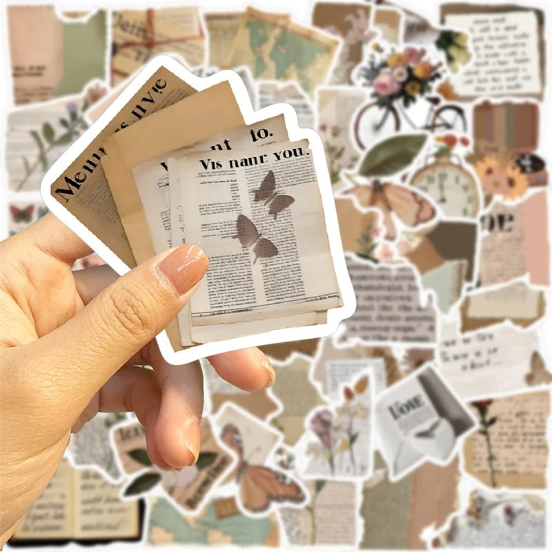 10/30/50PCS Copy Fragments PVC Sticker Aesthetic Children's Korean Stationery School Supplies Decoration Scrapbooking for Kids