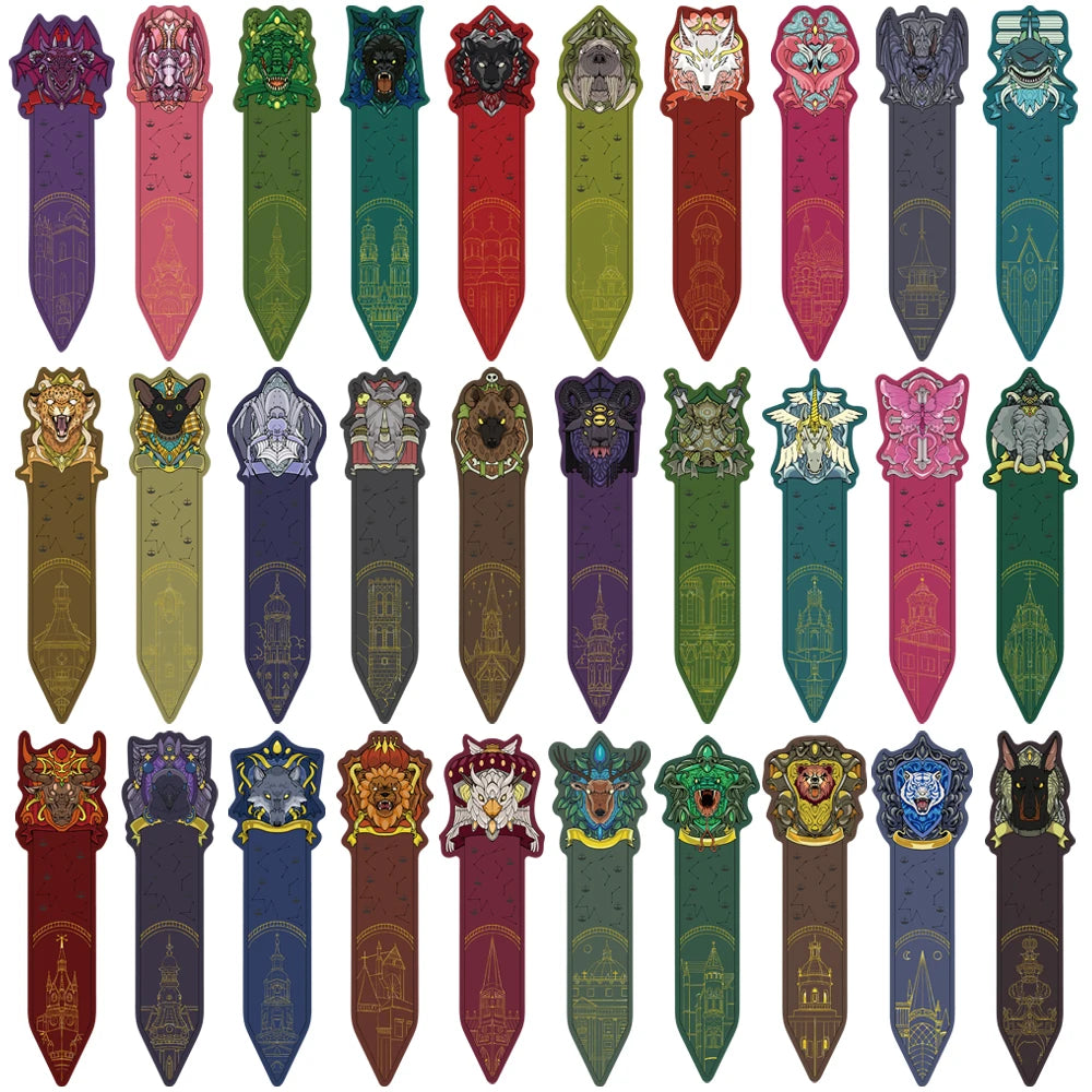 30PCS Animal Emblem Bookmark Reading Books Reading Scrapbooking DIY Phone Cards Cartoon DIY Aesthetic Creative Decals Bookmarks