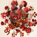 56Pcs Pack Red Rose Doodle Stickers Flower Aesthetic Decals for Stationery Notebook Fridge Guitar Gift Box Luggage Decor