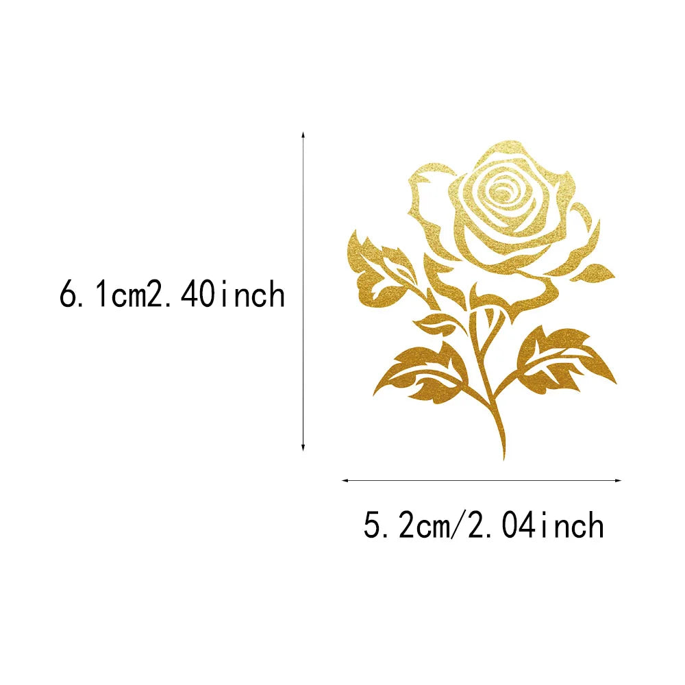50PCS Golden Plant Series Decorative Fun PET Stickers Decorative Materials DIY Waterproof Tablet Computer Toy Stickers