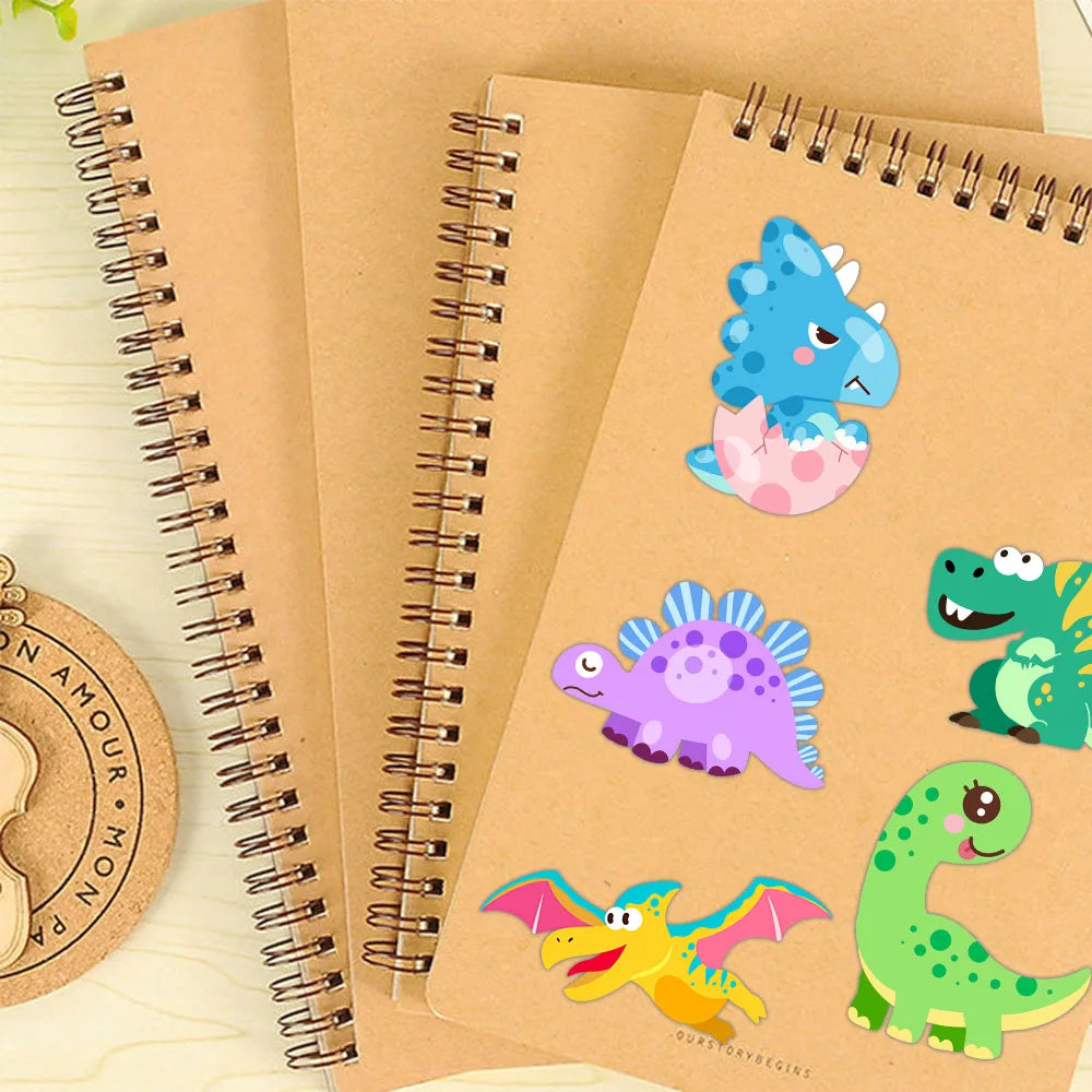 8PCS Cartoon Cute Dinosaur Collage Toy DIY Stickers Luggage Tablet Computer Speaker Skateboard Waterproof Stickers