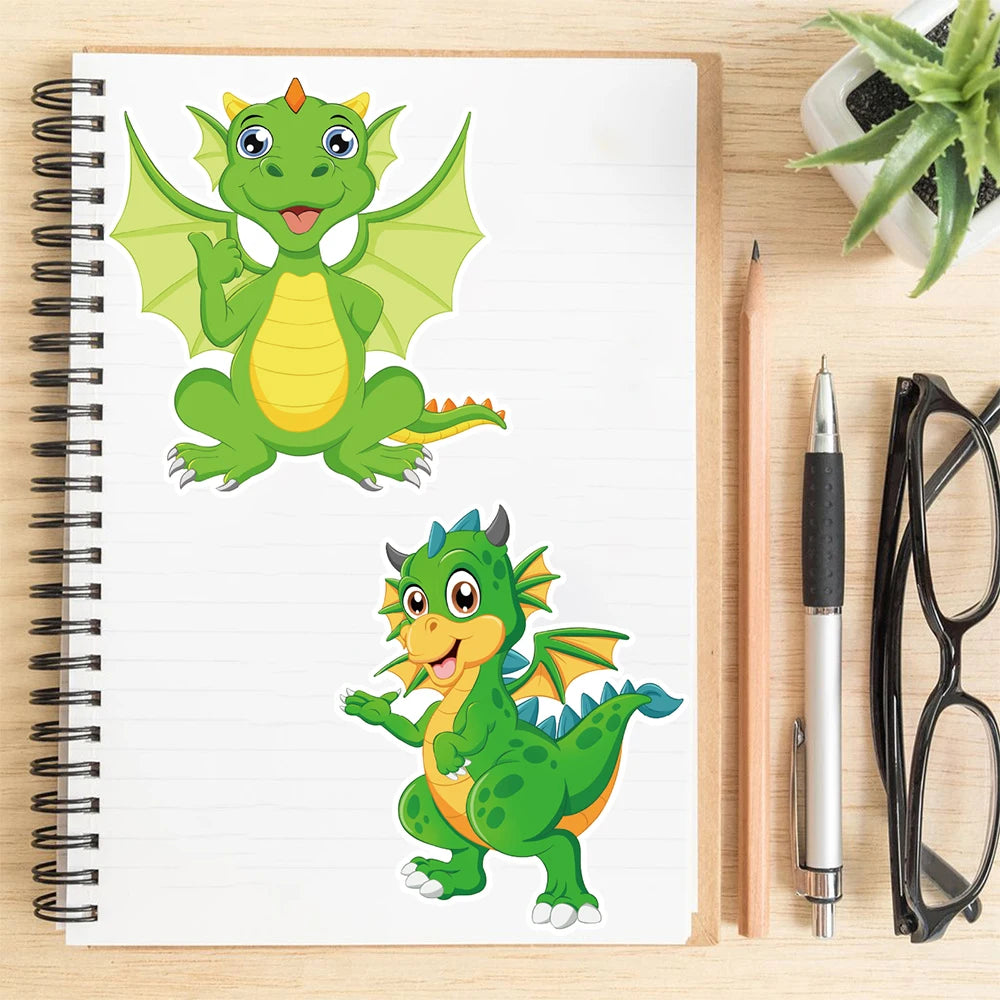 8PCS Cute Dragon Changing Face Collage Sticker Harajuku Motorcycle Casual Skateboard Casual Fashion Cartoon Graffiti Stickers