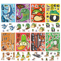 8/16/24PCS Cartoon Mountain Seafood Puzzle Sticker Fun Toy DIY Handmade Puzzle Stationery Notebook Sticker