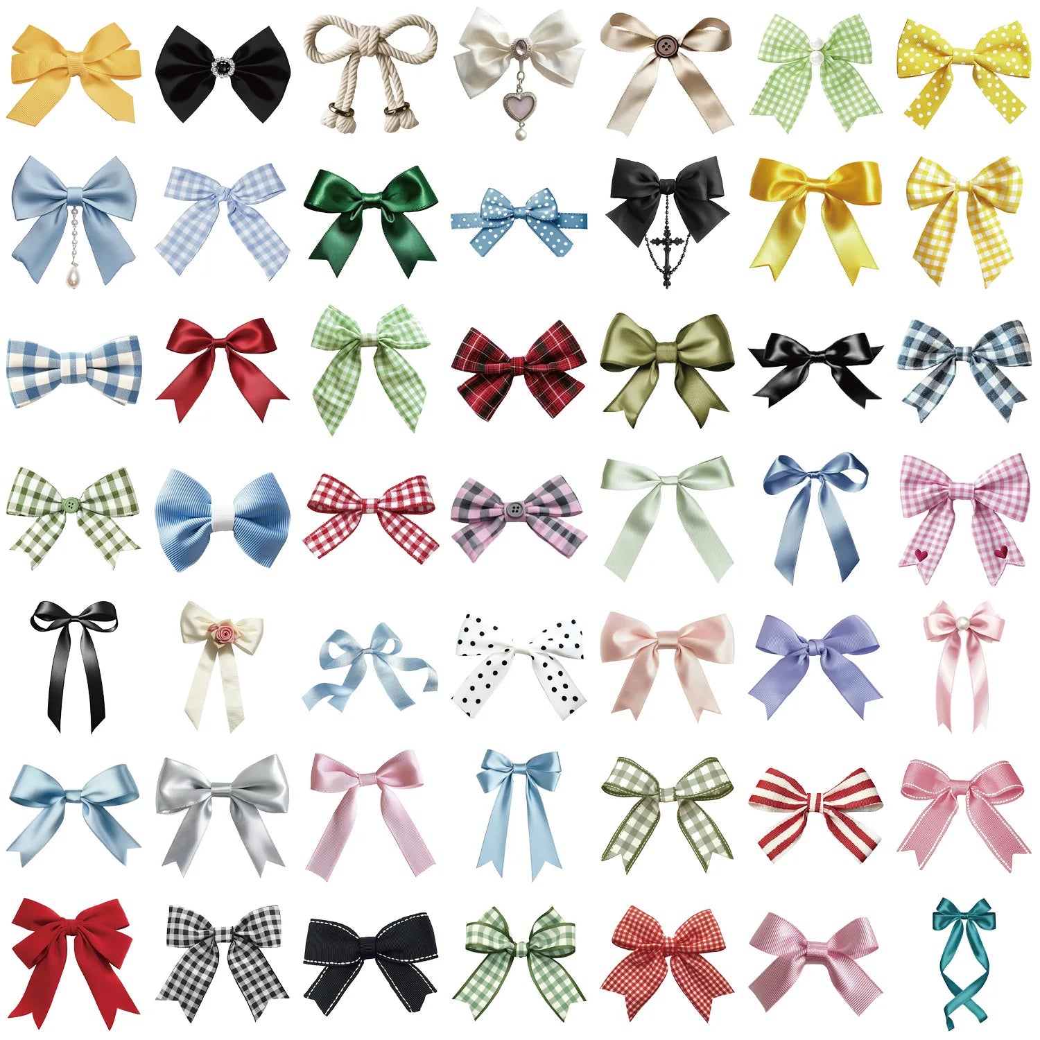 50 Pcs Transparent Colorful Bow Stickers Pack, Waterproof Transparent PET for Notebook Guitar Planner Decora Stationary Stickers