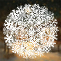 50PCS Transparent White Snowflake PET Phone Sticker Aesthetic Tear Open Decoration DIY Laptop Luggage Graffiti Decals