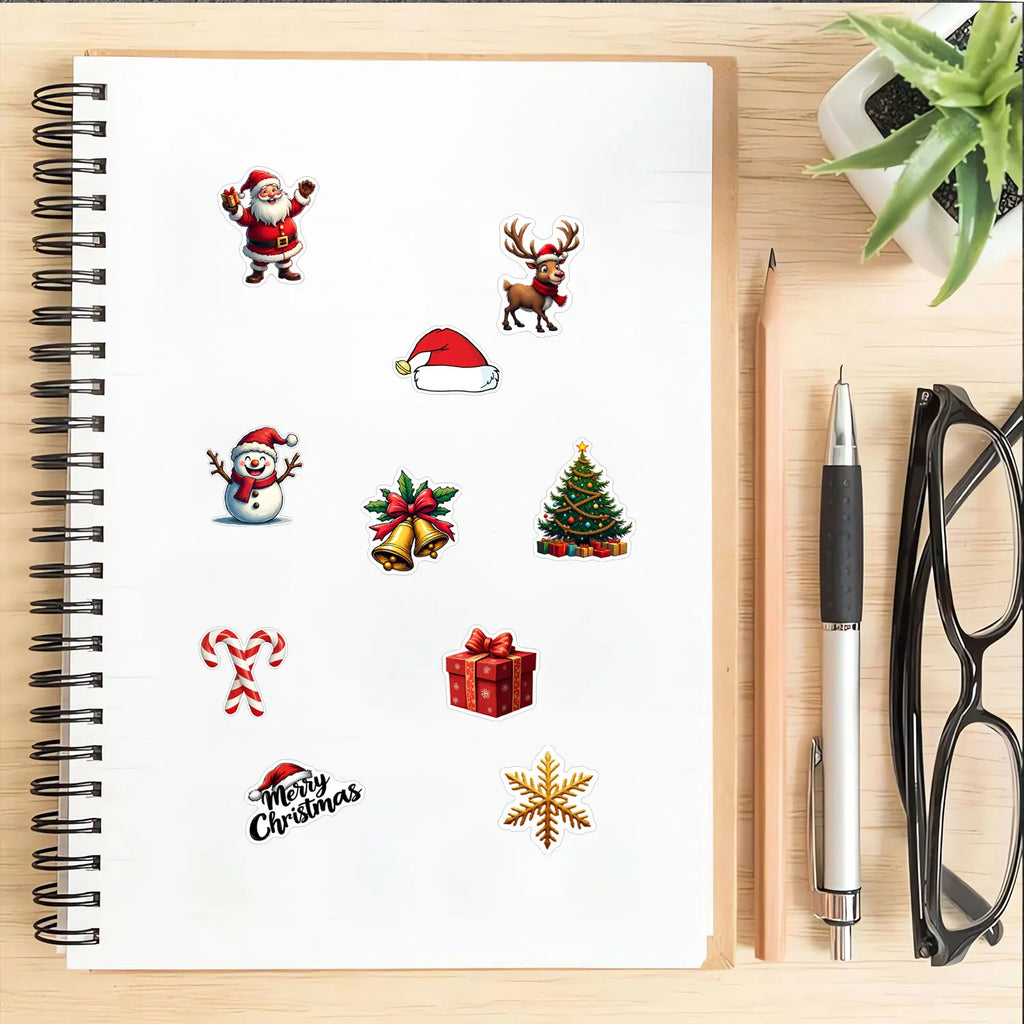 1Roll(500Pcs)10 Irregular Classic Christmas Stickers 2.5cm/1'' DlY Craft Decoration Festival Sealing Scrapbook Gift Labels