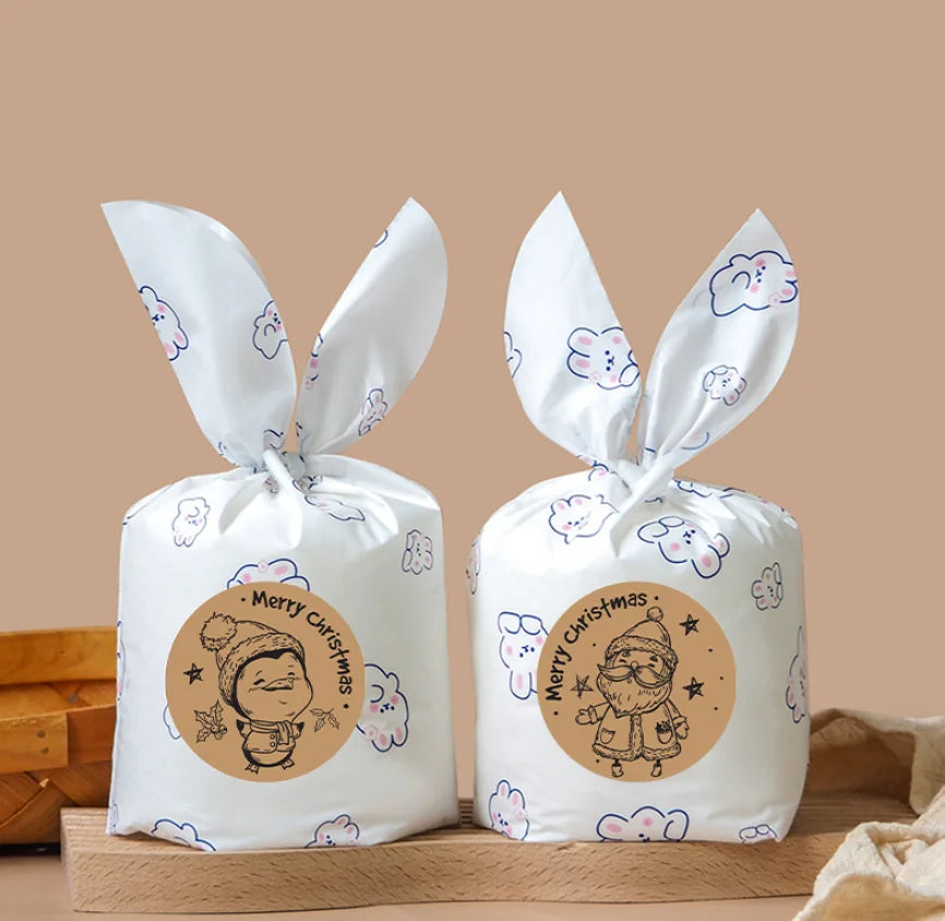 500pcs/ROLL Kraft paper Christmas stickers New Year Thank you stickers Christmas decoration for Card Gift Box Package 1inch