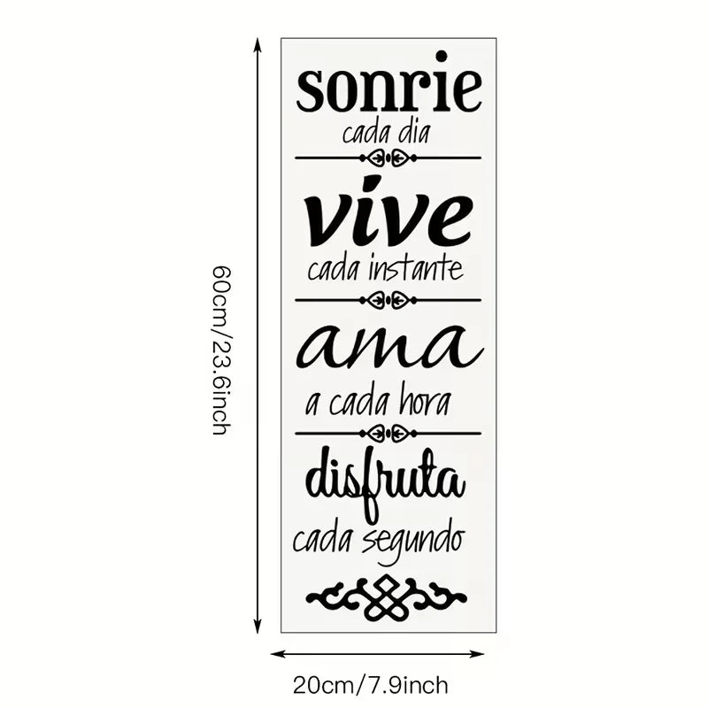 1pc of Spanish Happy Family Wall Sticker, Home Wall Decal for Living Room And Bedroom Decoration