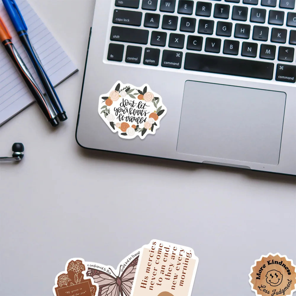 50/200PCS Bible Quote Sticker Packs for Decoration Pad Suitcases Phone DIY waterproof Kids Notebook Stationary tickers