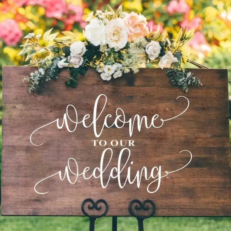 1pc, Wedding Welcome Mirror Vinyl Sticker, Wedding Party Decor, Wedding Sign, Vinyl Mural, Wedding Decor, Wedding Supplies