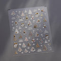 Luxury Crystal Diamond Nail Stickers 5D Cute Apple Christmas Tree Nail Decoration Stickers DIY 3D Happy New Year Manicure Decals