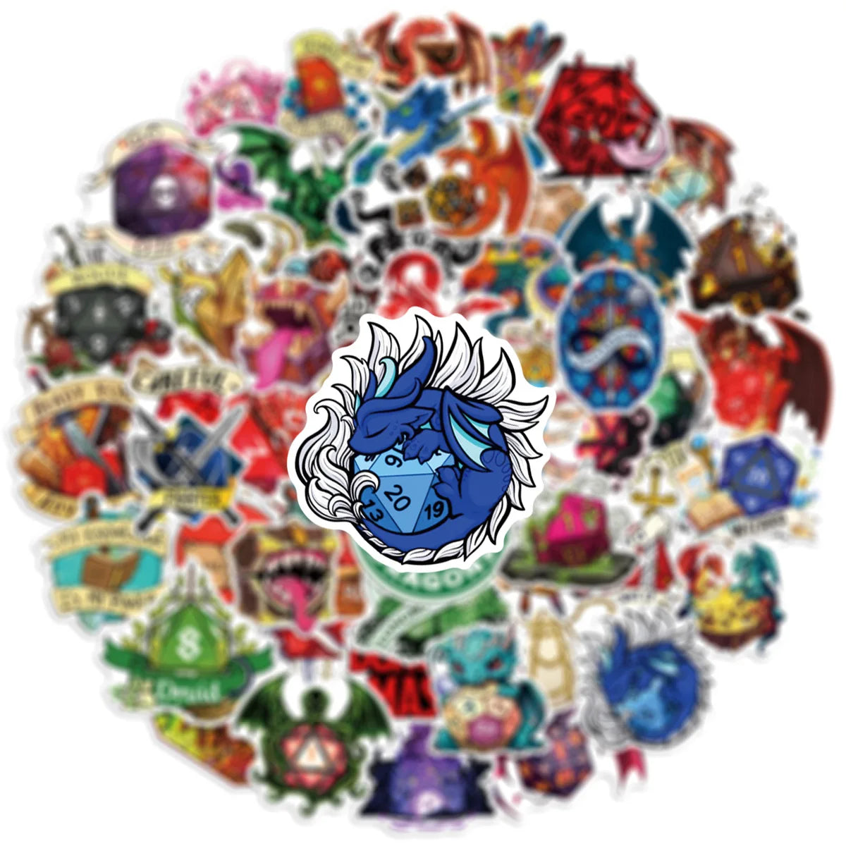 50-Pack Cartoon Dinosaur Stickers Students Luggage Water Bottles Notebooks Car Decoration Waterproof Decals