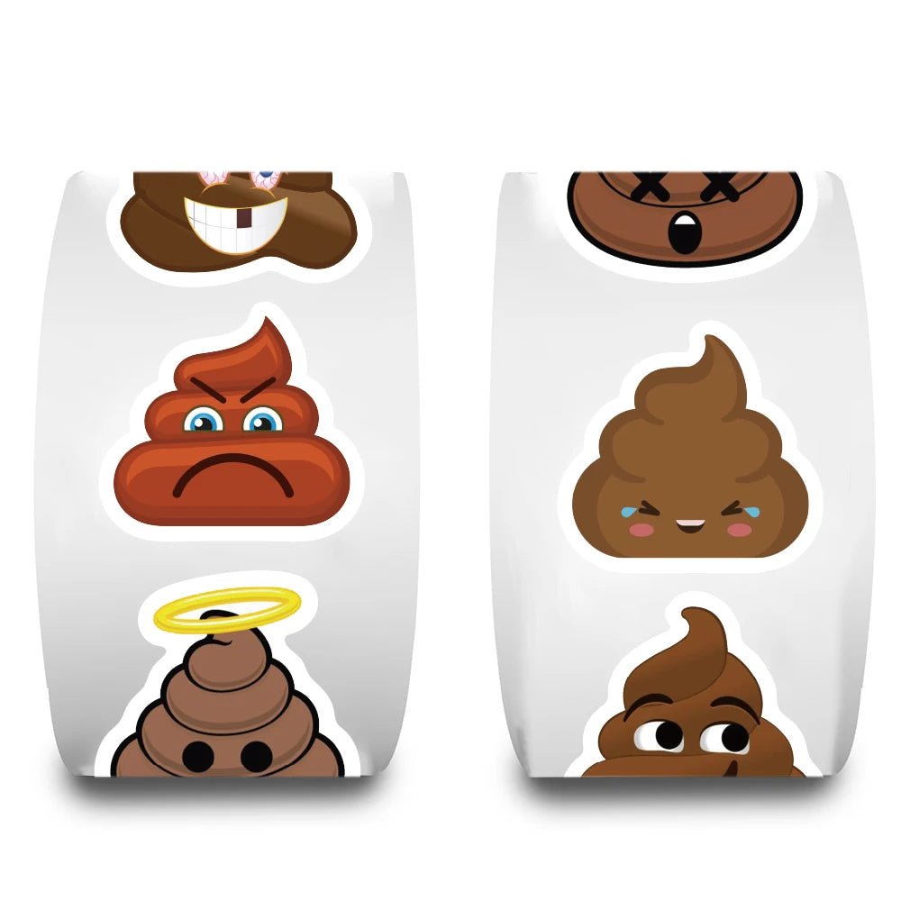 500PCS Cute Fun Poop Roll Stickers Phone Aesthetics Graffiti Wall Laptop Luggage DIY Graffiti Graffiti Waterproof Wall Sticker ﻿