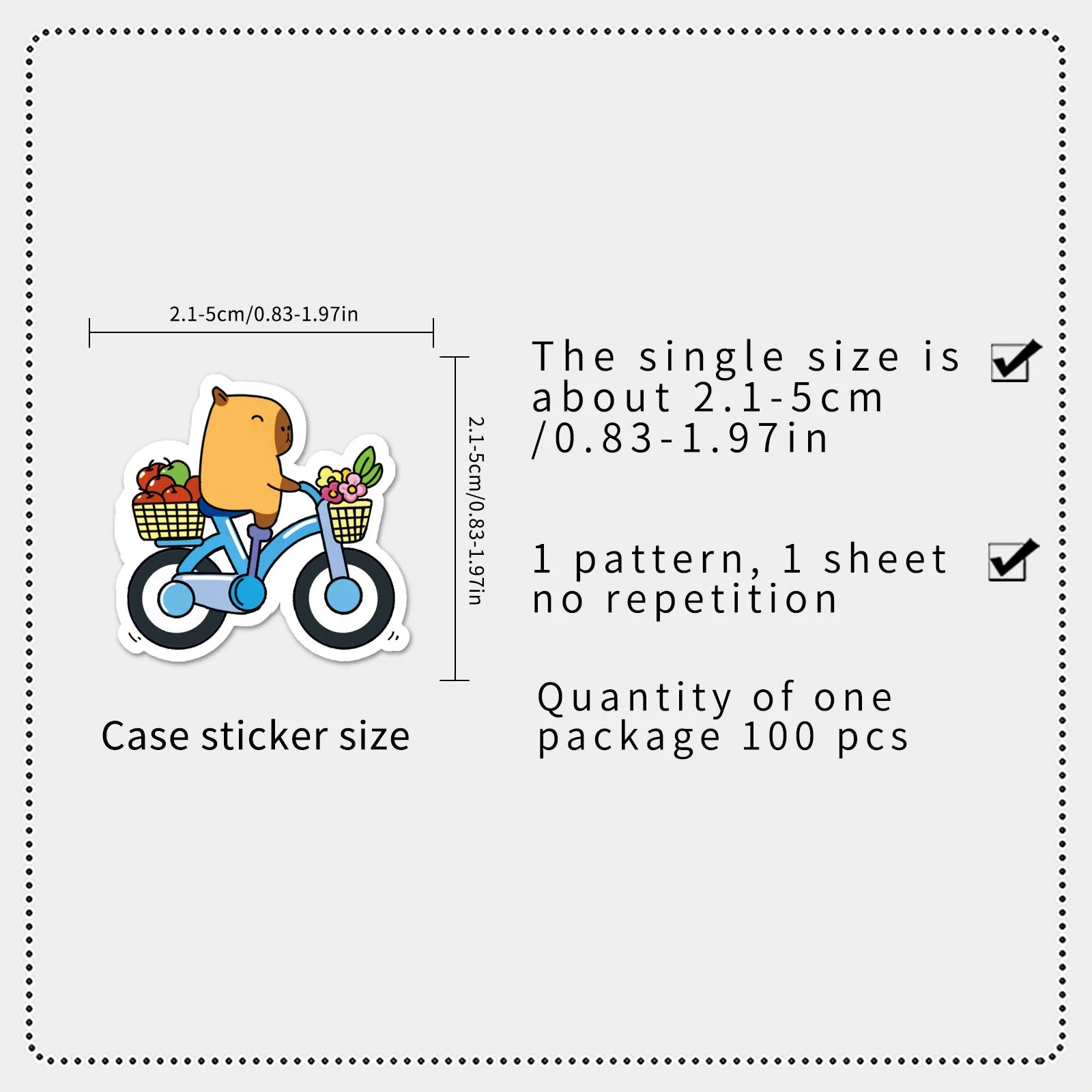 100Pcs Capybara Graffiti Stickers Cute Stationery School Supplies Decor Decals Notebook Phone Case Fridge Luggage DIY Stickers