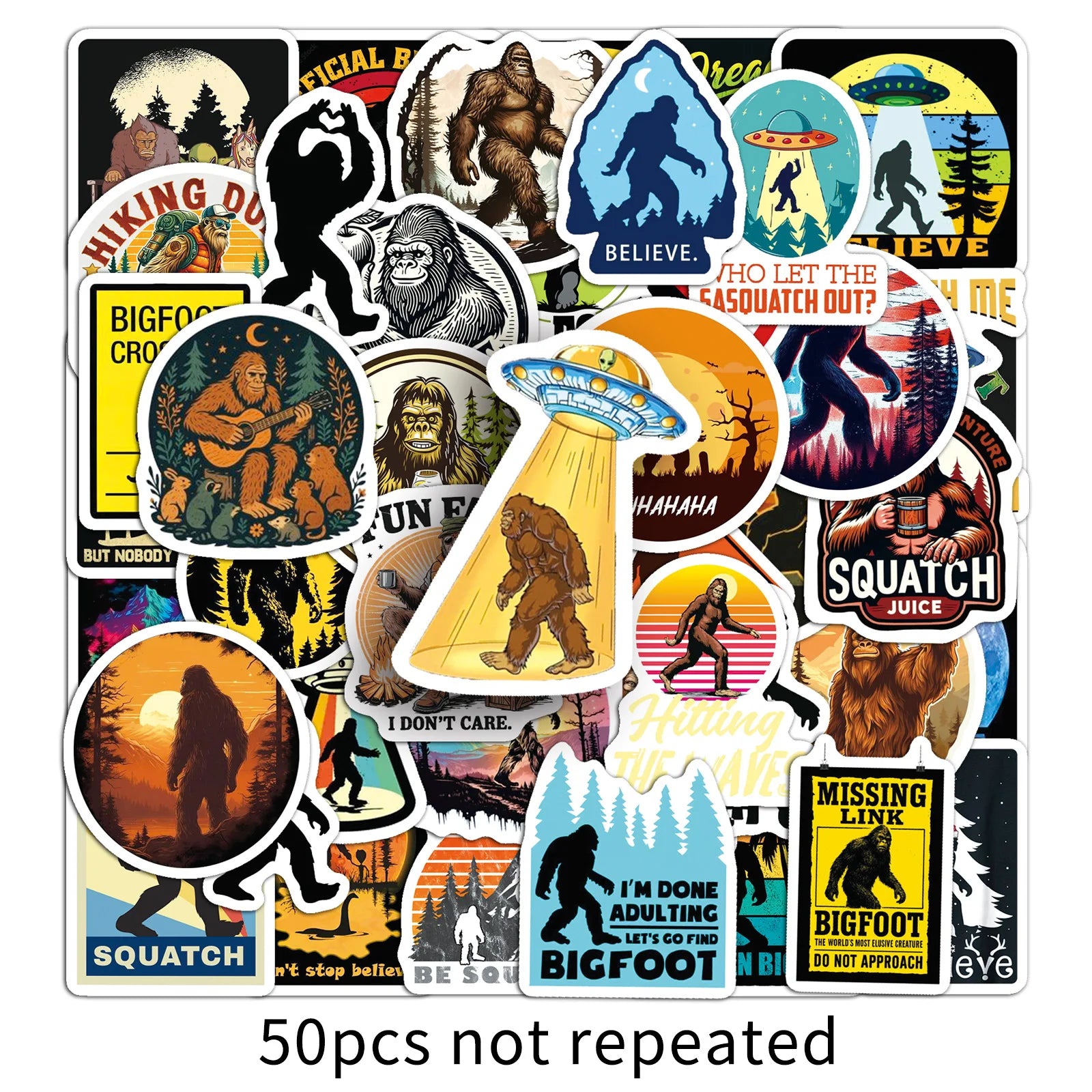 50-Pack Outdoor Wild Foot Stickers Waterproof Decorative Stickers for Computers Headsets Skateboards Office Learning Supplies