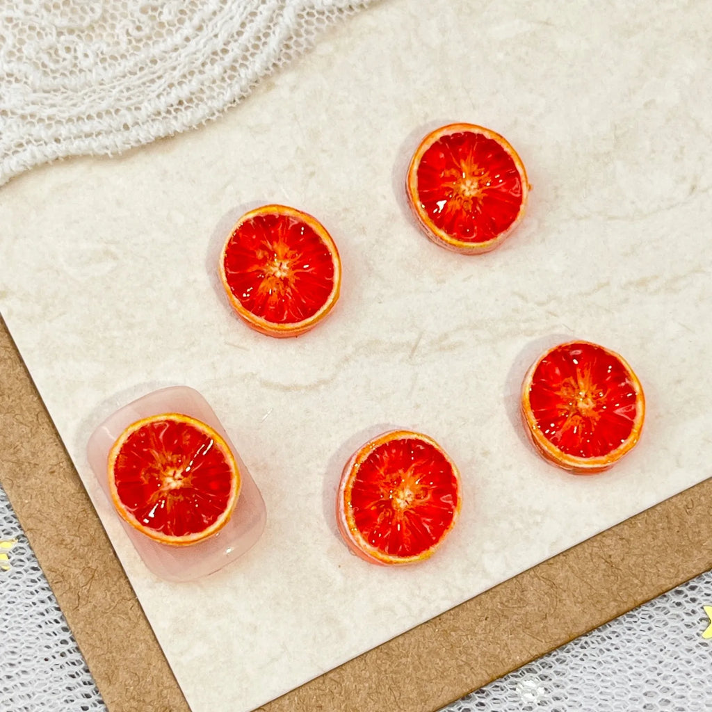 Sliced Fruits Orange Resin Nail Charms Simulated Food Toys Lemon Slices Nail Art Accessories DIY Cream Glue Manicure Decorations