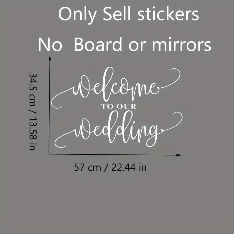 1pc, Wedding Welcome Mirror Vinyl Sticker, Wedding Party Decor, Wedding Sign, Vinyl Mural, Wedding Decor, Wedding Supplies