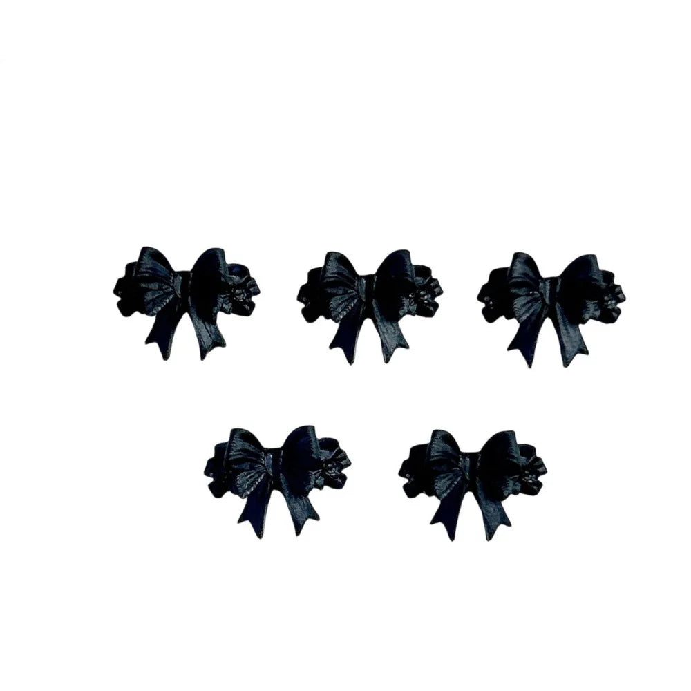 20pc Exqusitive Bows Nail Resin Charms Mini Bow Nail Art Accessories Bow Black White Rice White Bow Tie Nails Decoration Diamond