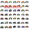 50/100PCS Monster Truck Graffiti Stickers Laptop Phone Decorative Stickers Waterproof Children's Stationery Stickers