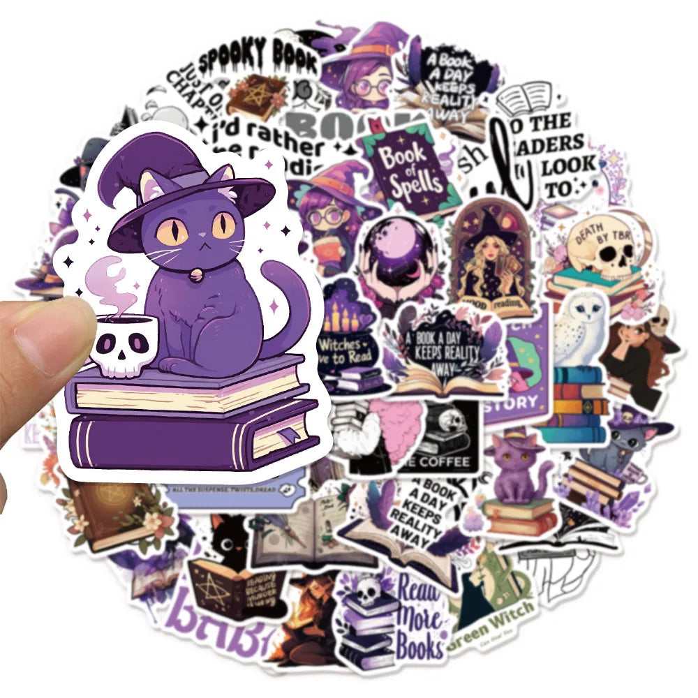 50/100PCS Witch Book Scroll Stickers Fun Graffiti DIY Manual This Label Decoration Phone Case Tablet Waterproof Stickers Toy
