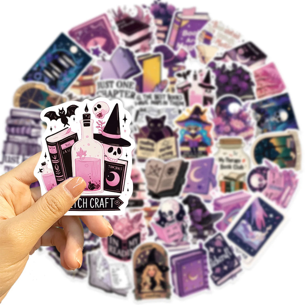 50PCS Purple Bookish Sticker Pack Bookish Stickers for Notebook Luggage Skateboard Decoration Graffiti Decals Cool Sticker