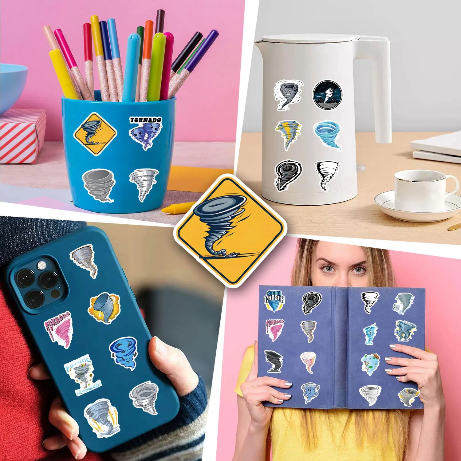 55/110PCS Tornado Cartoon Graffiti Sticker Car Luggage Water Cup Sticker DIY Notebook Stationery Sticker