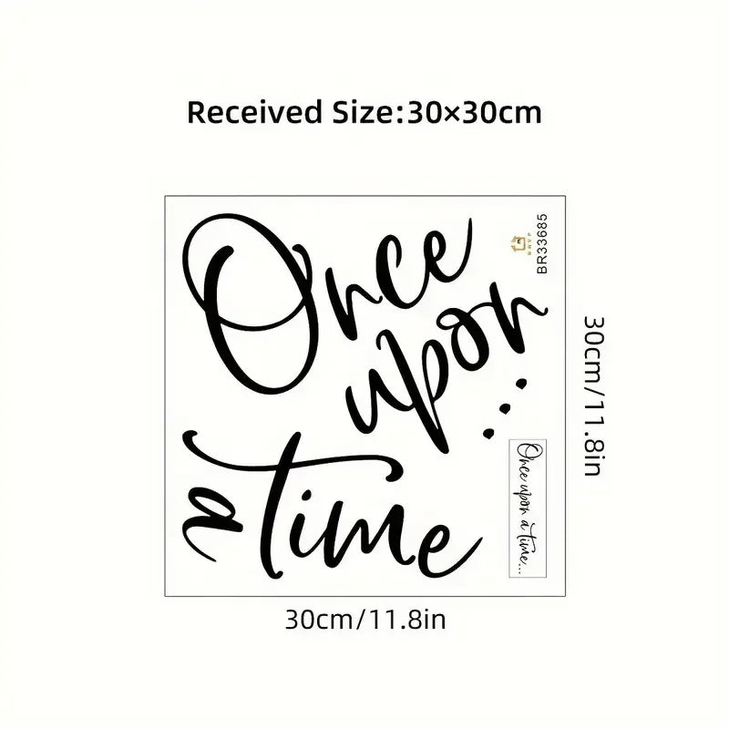 1pc "Once Upon A Time" Wall Stickers for Bedroom Living Room Office Background Home Decoration Wall Decal