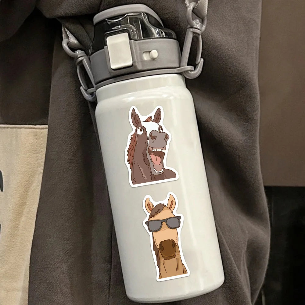 50PCS Cartoon Horse Funny Fun Stickers DIY Scrapbook Phone Case Laptop Tablet Decoration Toy Stickers