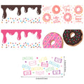 5 Sheets Donut UV DTF Cup Stickers, Glass Movement DTF Transfer Stickers Waterproof Wipe-On Transfer Paper for 16oz Glass, Mug,