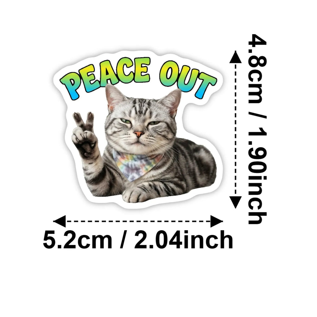 50/100Pcs No Repeat Fun Cat Emoji Stickers Thick Waterproof DIY for Suitcase Phone Helmet Desk Stationery Box Skate Laptop Decal
