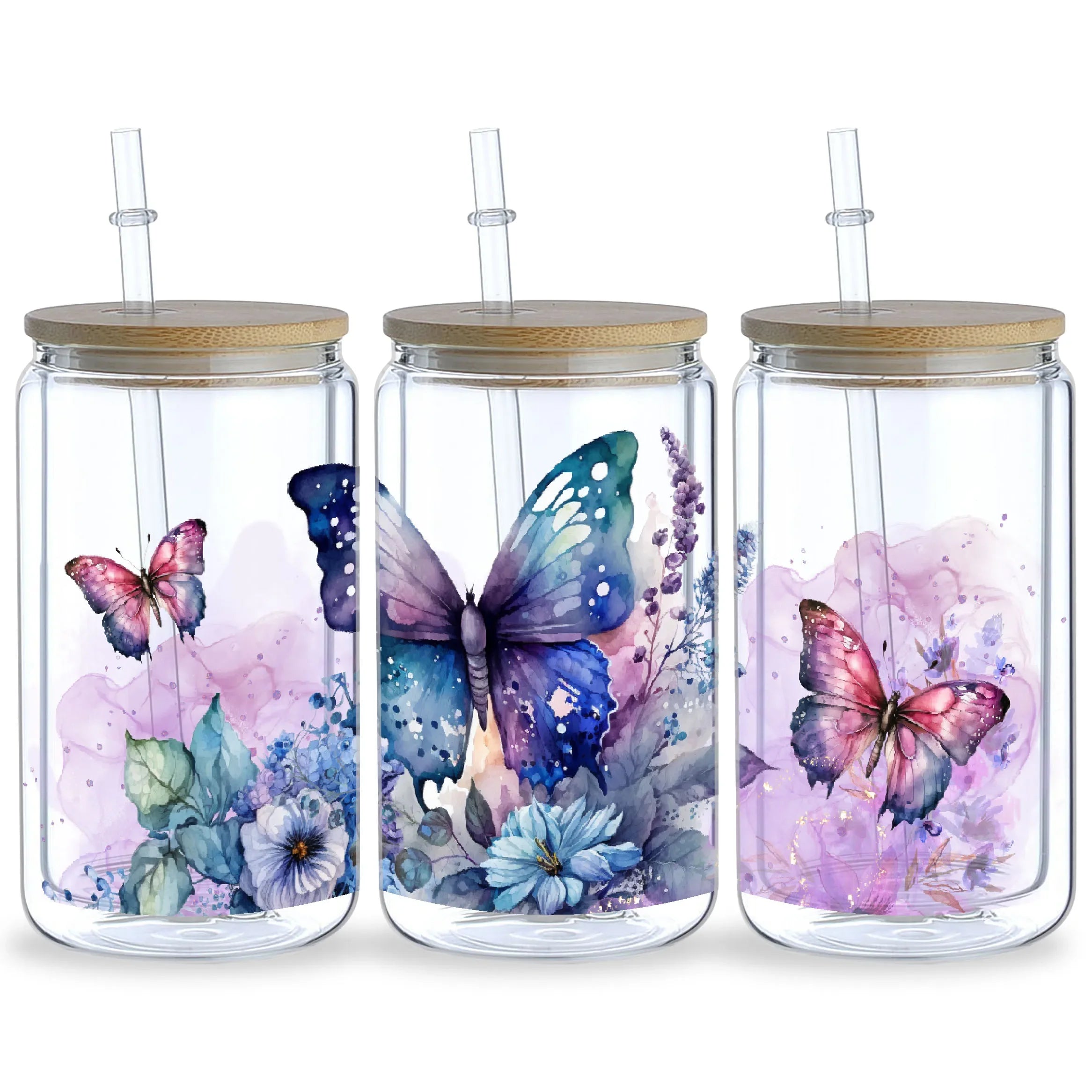 5 sheets of Butterfly,UV grade waterproof scratch-resistant self-adhesive paper,3D crystal DIY mugs,water bottles,glass cups