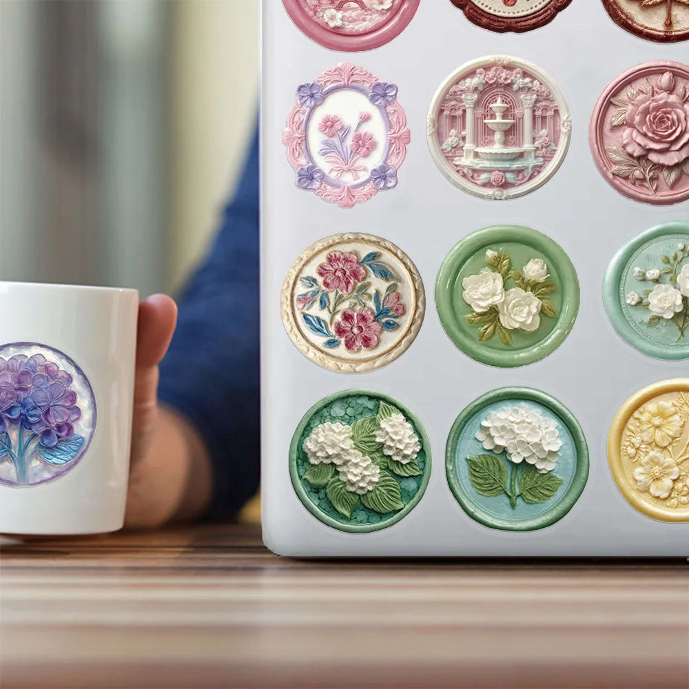 50PCS Relief Seals Creative Cartoon Stickers DIY Phone Cases Laptop Refrigerator Stickers Desktop Stickers Waterproof Stickers